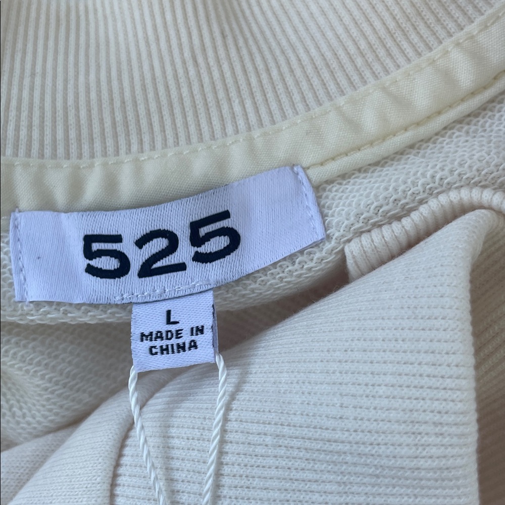 NWT 525 America Women's Off-White V Neck Sleeveless Sweatshirt Or‎ Vest Large - Picture 8 of 8